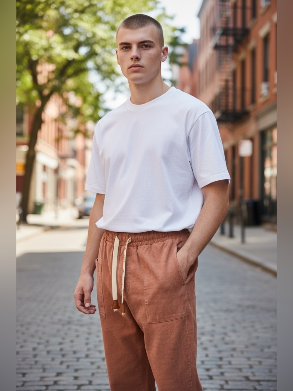 Kidoriman Pokku burnt orange brown men’s pants.